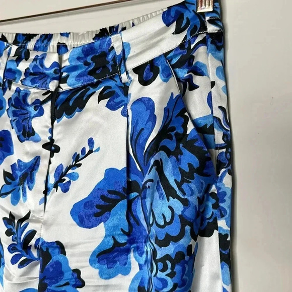 Christian Lacroix Wide Leg Pants  White Printed High-Rise Slit Pockets - Picture 4 of 9